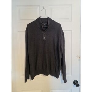 Tricots St Raphael Sweater Mens XxLarge Charcoal Knit Cotton Buttons